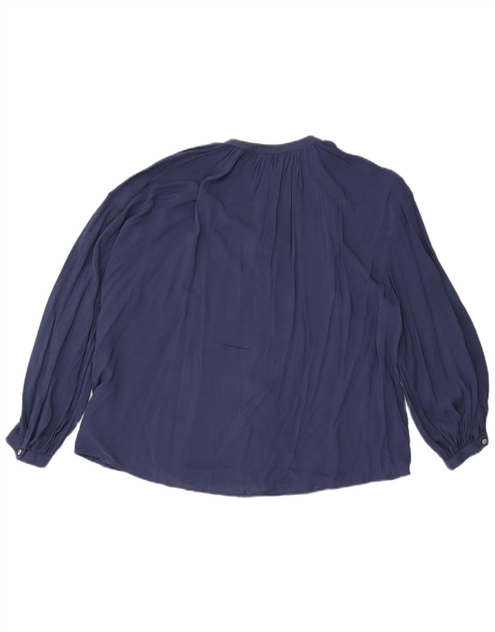 Blusa feminina Marks & Spencer Reino Unido 14 grande viscose azul marinho