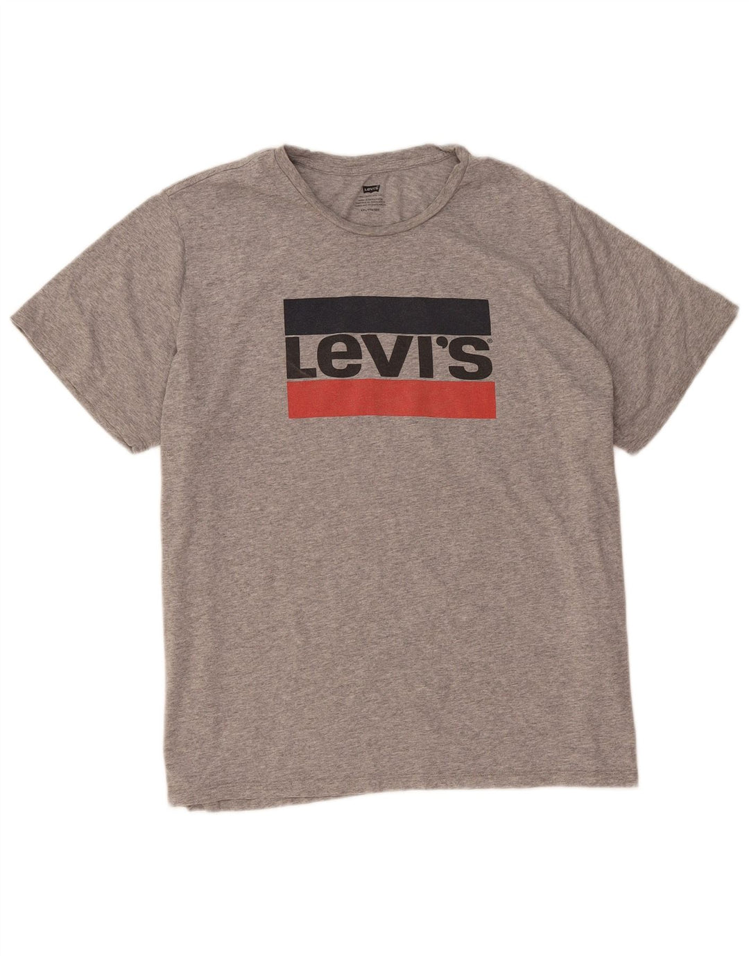 Camiseta gráfica masculina LEVI'S Top 2XL algodão cinza