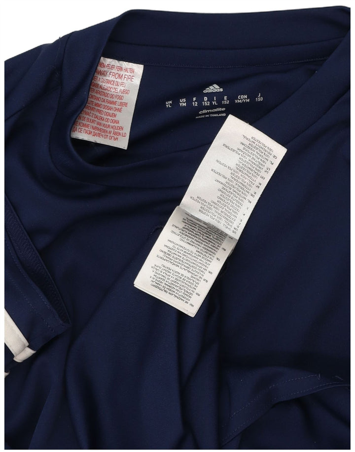 Camiseta Adidas Boys Climalite Top 11-12 Anos Grande Poliéster Azul Marinho