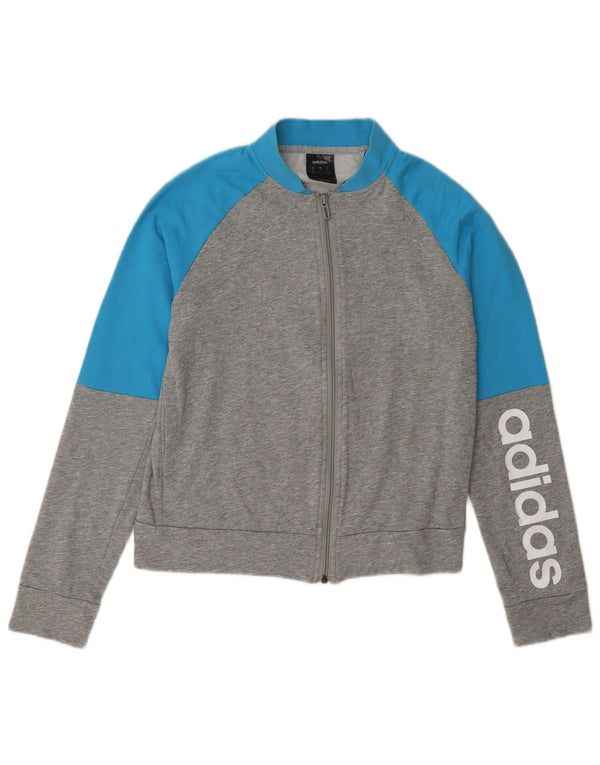 Jaqueta Adidas Feminina Graphic Tracksuit UK 8/10 Pequena Cinza Colorblock
