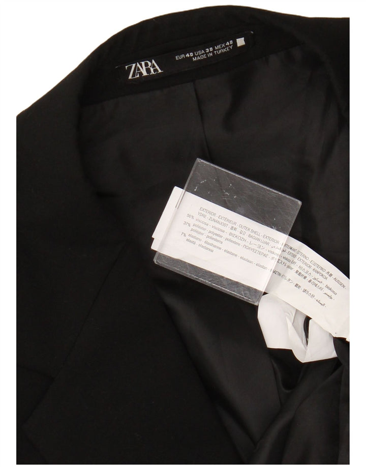 Jaqueta blazer masculina Zara com 2 botões EU 48 Viscose preta média