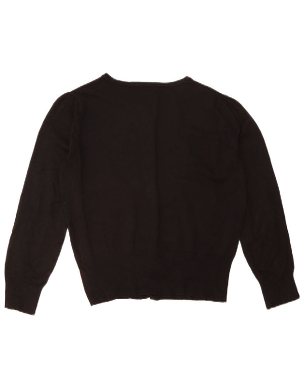 Suéter cardigã feminino Marks & Spencer Reino Unido 14 grande viscose preta