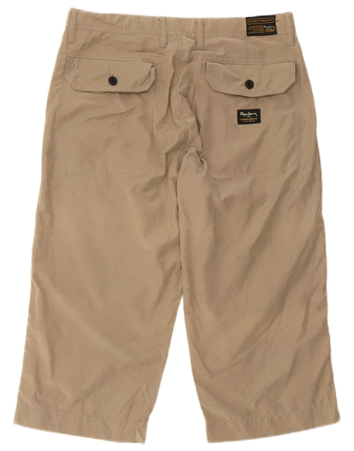 Bermuda cargo masculina PEPE Jeans W34 grande algodão bege