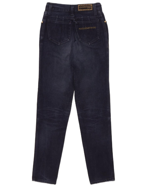 Calça jeans skinny feminina Roccobarocco W27 L30 algodão azul marinho
