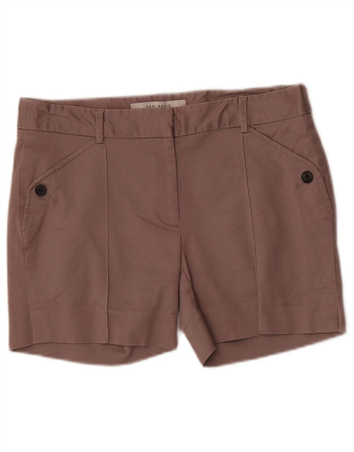 Zara Shorts feminino casual médio W28 algodão marrom