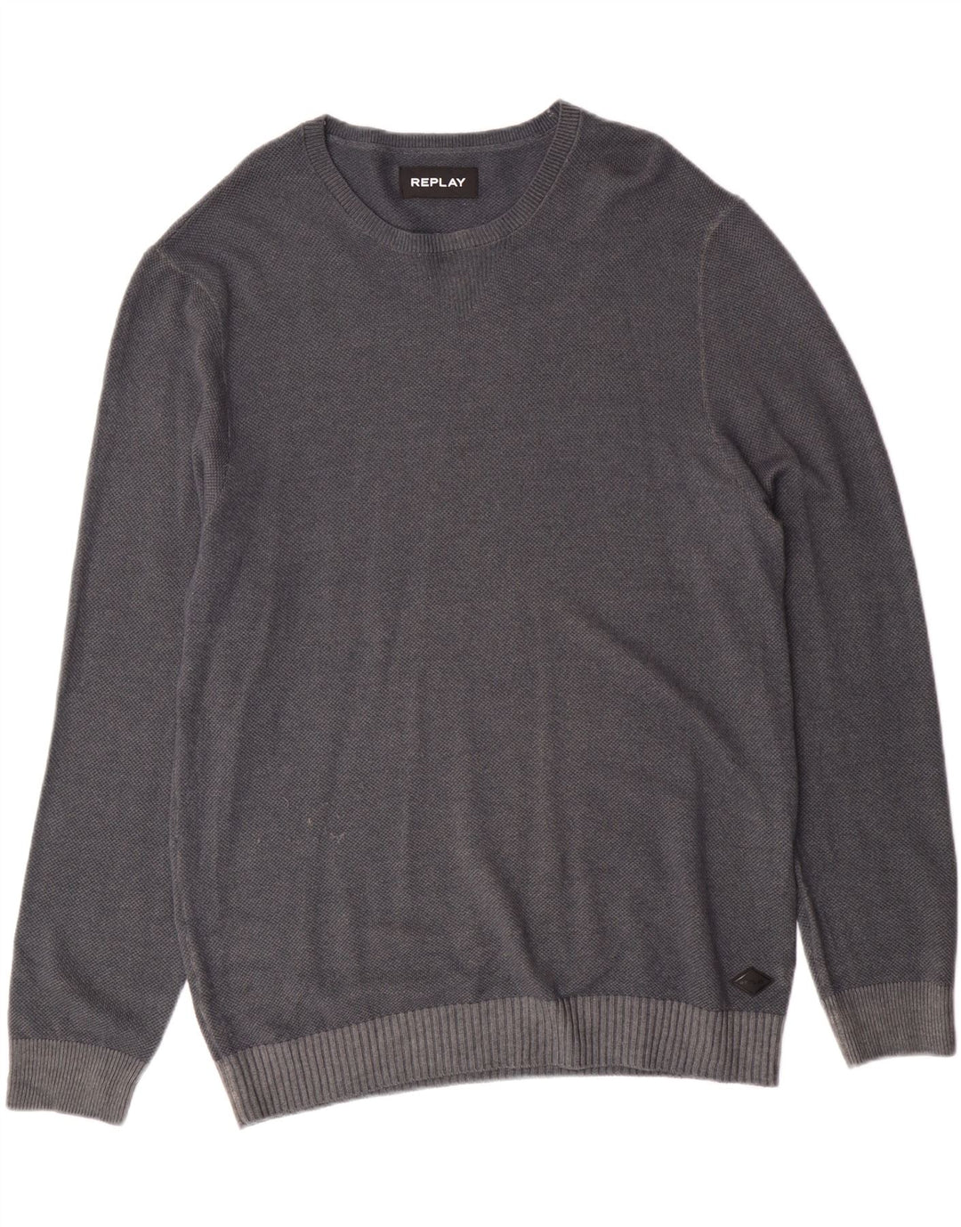 Suéter masculino REPLAY com gola redonda 2XL lã azul