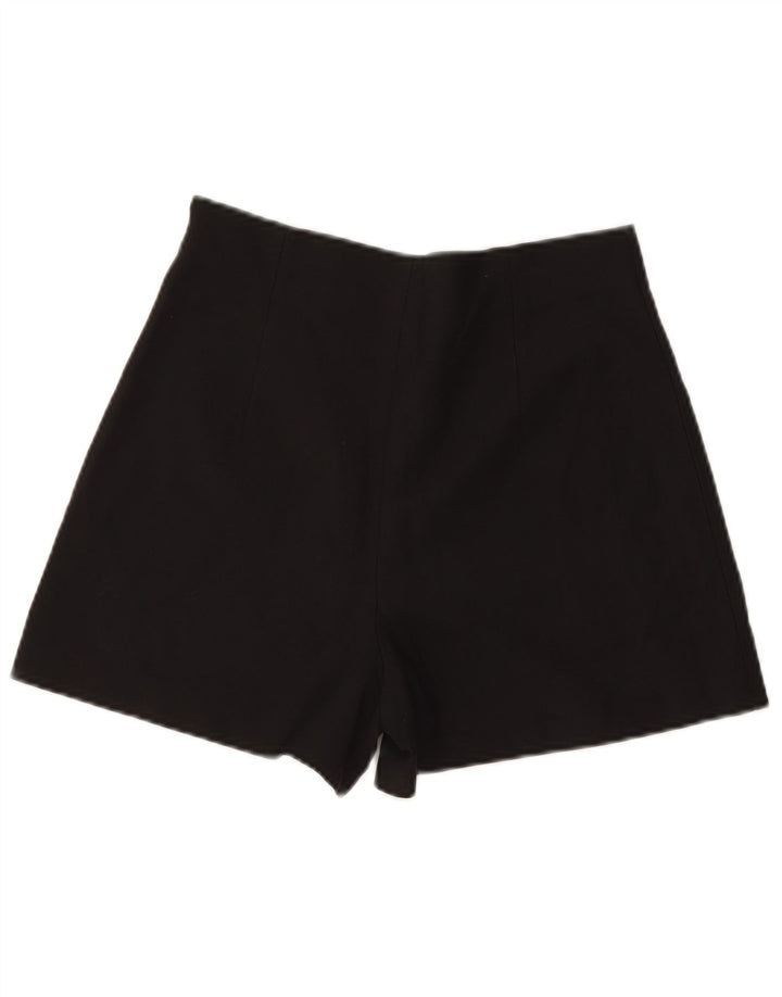 Zara Shorts feminino cintura alta casual médio W30 poliéster preto