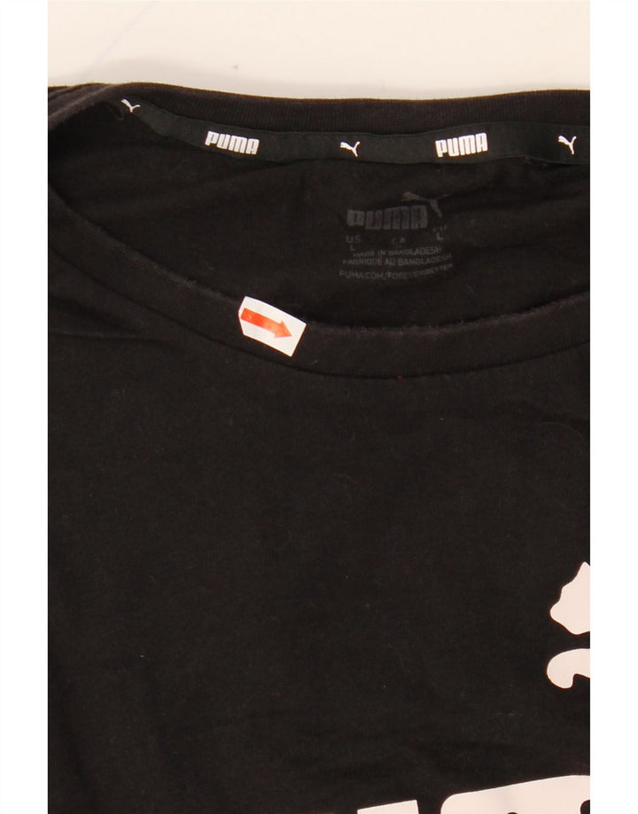 Camiseta masculina PUMA com estampa gráfica grande preta