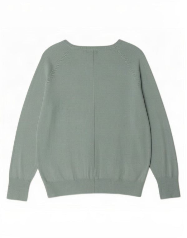 Suéter feminino Zara com gola canoa e viscose turquesa grande Reino Unido 14