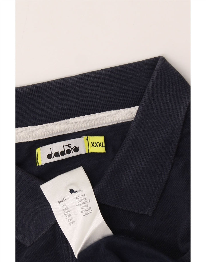 DIADORA Mens Polo Shirt 3XL Navy Blue Cotton Vintage Diadora and Second-Hand Diadora from Messina Hembry 