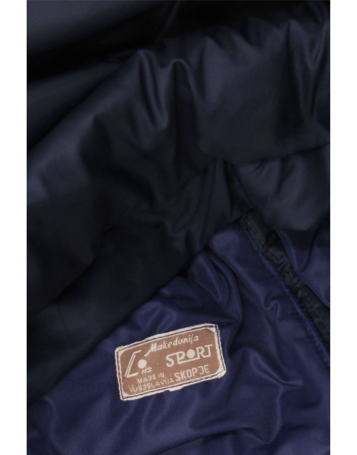 Jaqueta acolchoada masculina VINTAGE UK 42 XL azul marinho colorblock