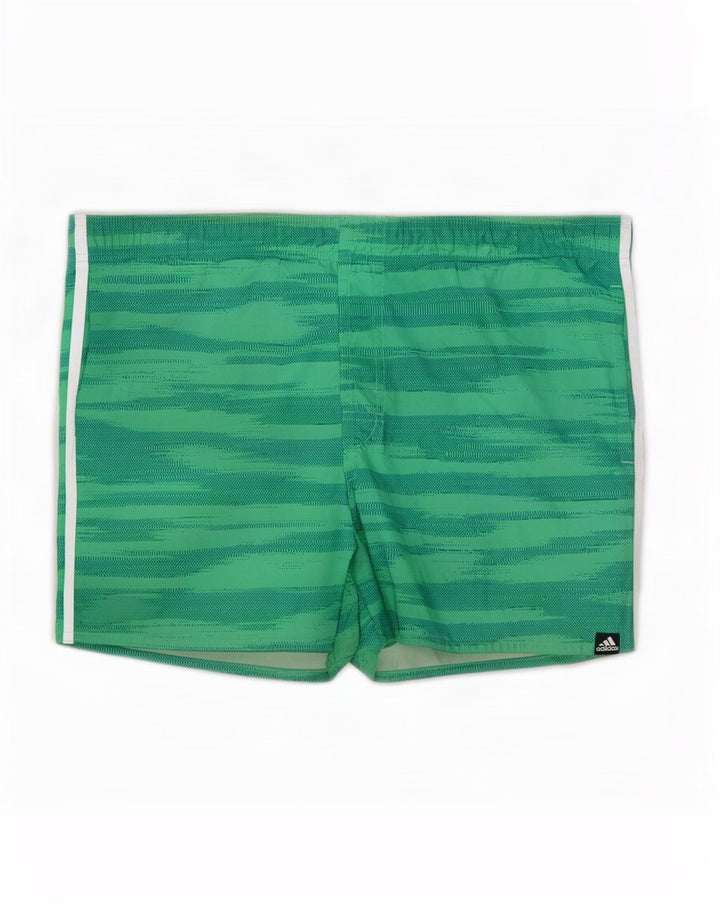 Shorts de natação masculino Adidas grande poliéster camuflado verde