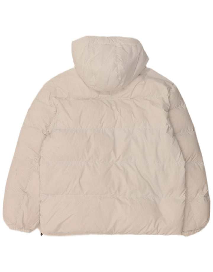 Jaqueta masculina acolchoada com capuz Tommy Hilfiger Reino Unido 38 poliéster branco médio