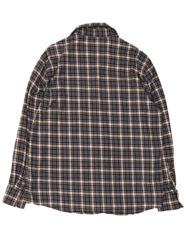 Camisa masculina de flanela Sea Barrier Regular Fit XL algodão xadrez preto