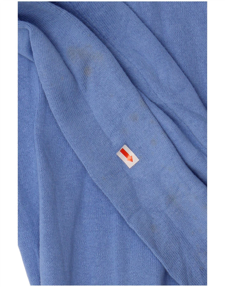 CREW CLOTHING Suéter masculino com gola e zíper pequeno algodão azul