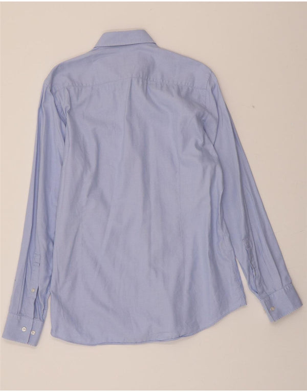 Camisa masculina slim fit HUGO BOSS tamanho 39 15 1/2 algodão azul médio