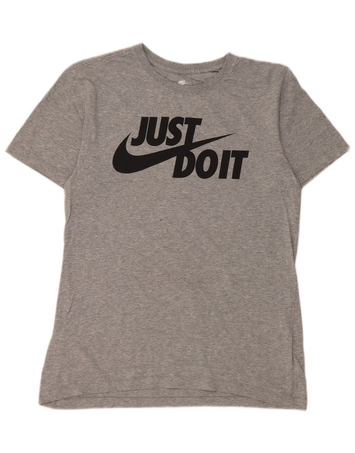 Camiseta Nike masculina gráfica top pequeno algodão manchado cinza
