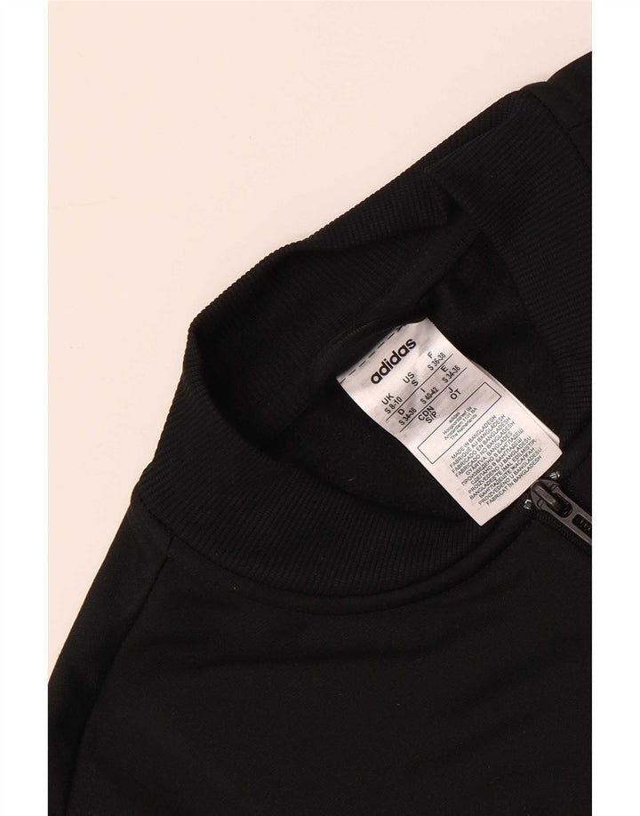 Adidas Womens Tracksuit Top Jacket UK 8/10 Pequeno Poliéster Preto