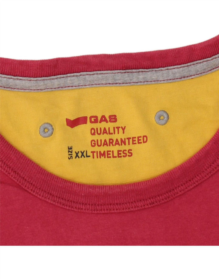GAS Mens Top Long Sleeve 2XL Red Cotton Vintage Gas and Second-Hand Gas from Messina Hembry 