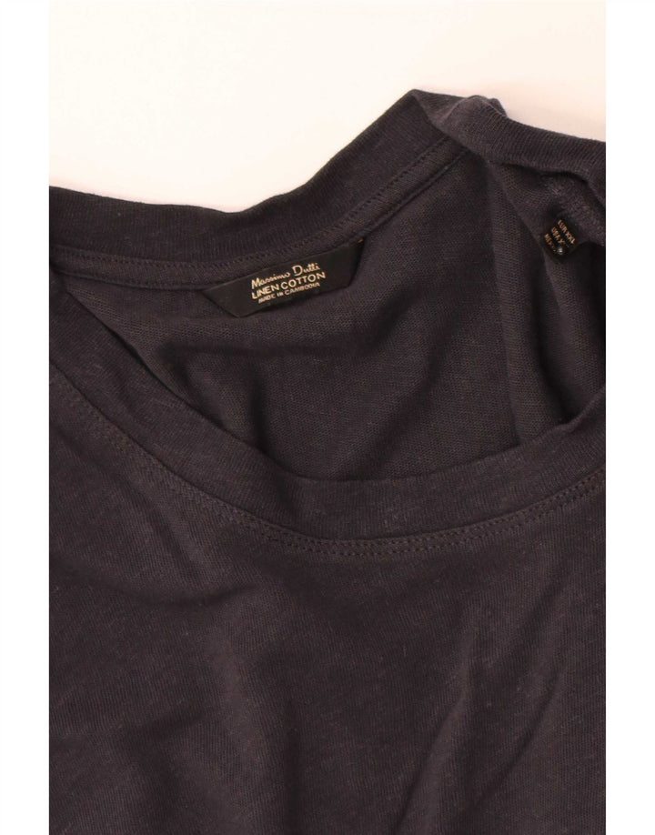 Camiseta masculina Massimo Dutti Top 2XL Linho Cinza