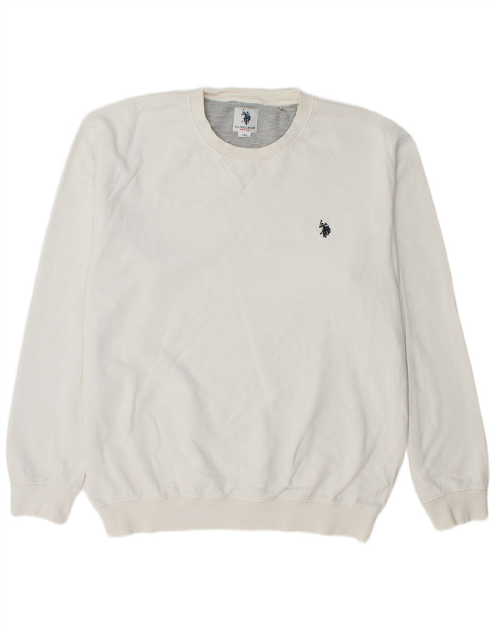 U.S. POLO ASSN. Mens Sweatshirt Jumper 2XL White Cotton