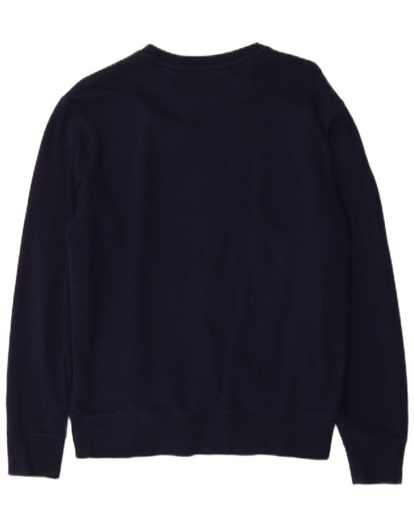 Polo Ralph Lauren moletom gráfico masculino jumper médio azul marinho algodão