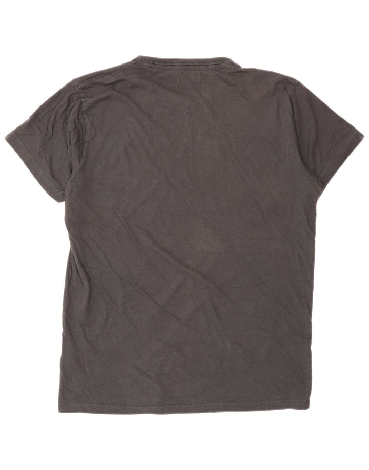 Camiseta gráfica masculina Jack & Jones algodão cinza médio