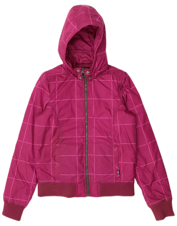 Jaqueta bomber com capuz feminina Vans UK 14 Medium Purple Check Nylon