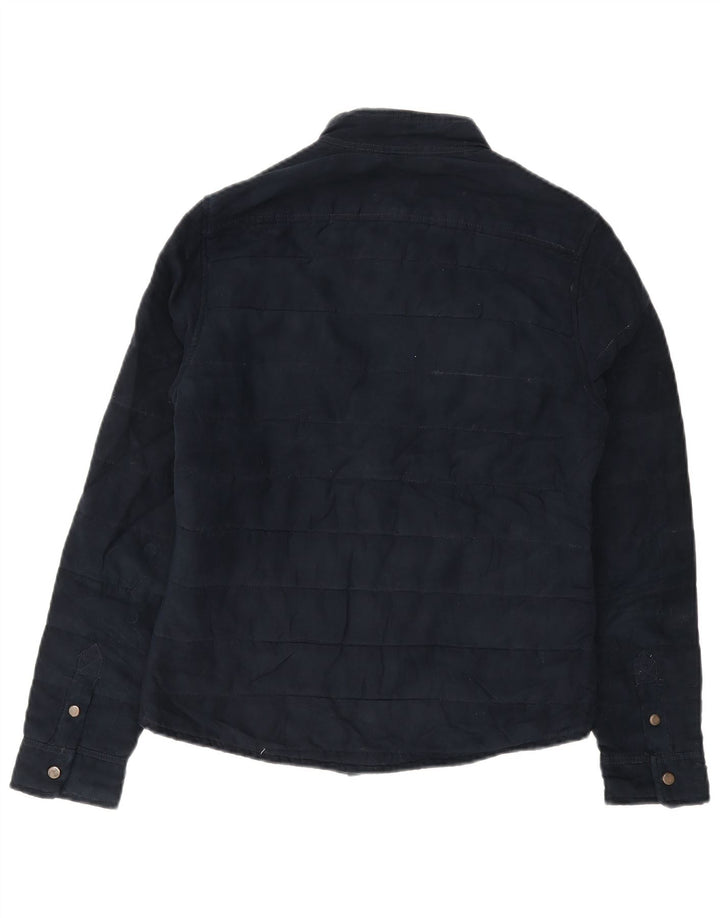 Jaqueta utilitária masculina Zara UK 36 poliéster azul marinho pequeno