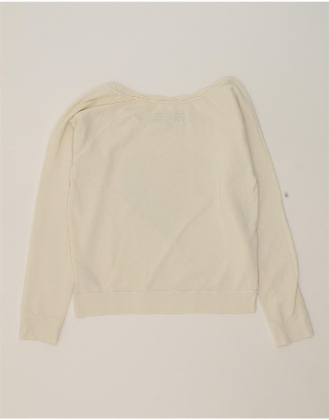 VANS Womens Crop Graphic Sweatshirt Jumper UK 16 Large Off White Cotton Vintage Vans and Second-Hand Vans from Messina Hembry 