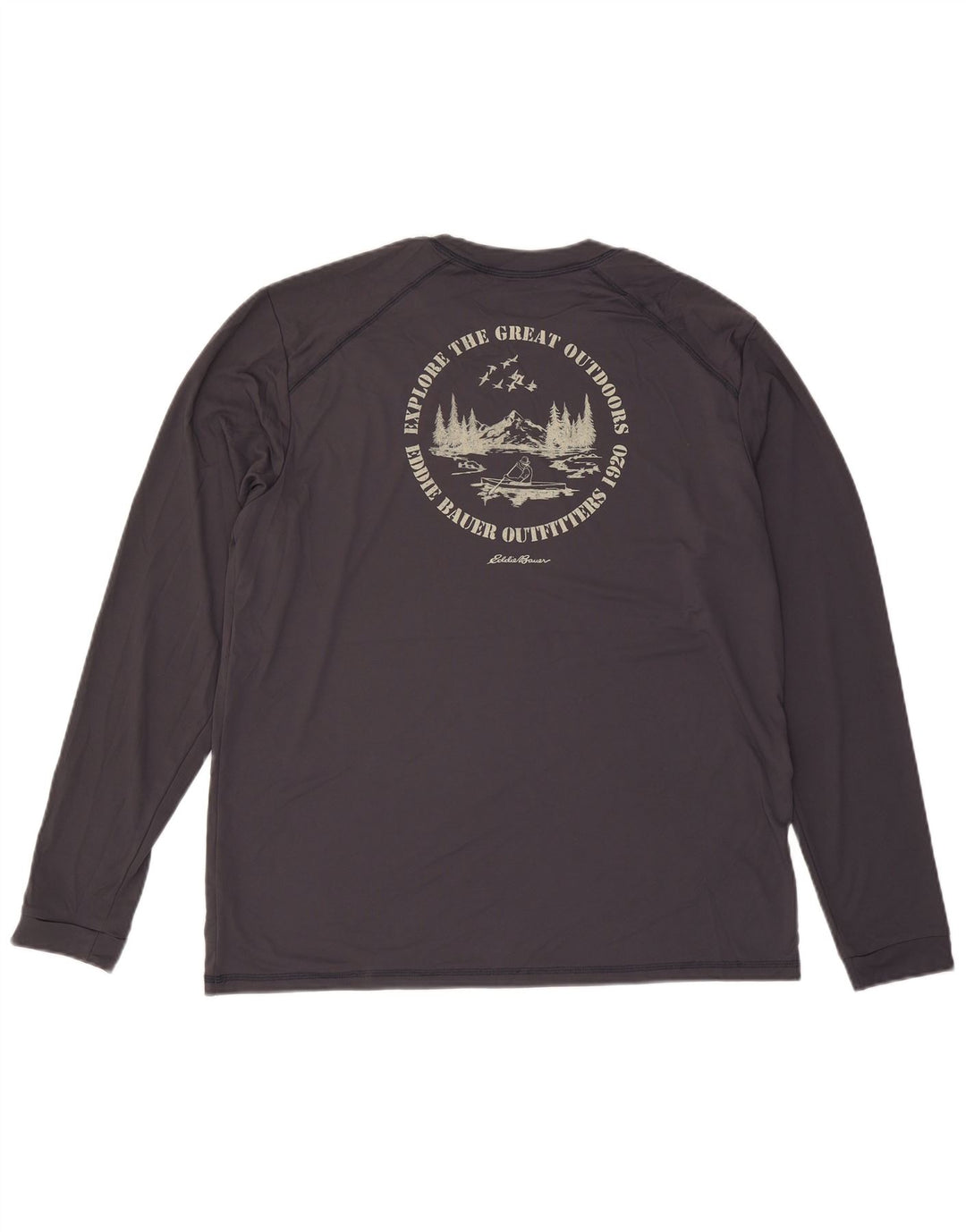 EDDIE BAUER Top gráfico masculino manga comprida XL cinza poliéster
