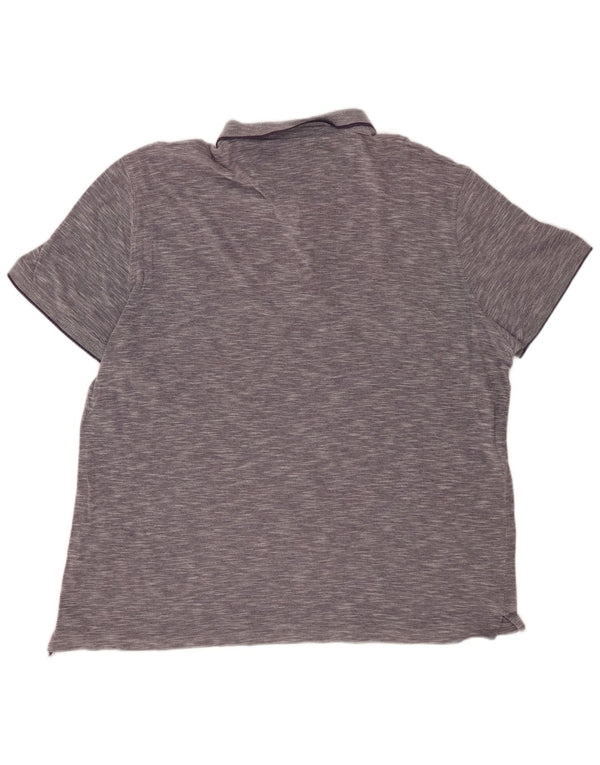 Camisa polo masculina MASSIMO DUTTI casual fit 2XL azul marinho manchado