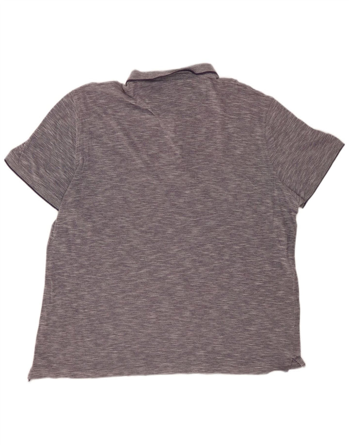 Camisa polo masculina MASSIMO DUTTI casual fit 2XL azul marinho manchado