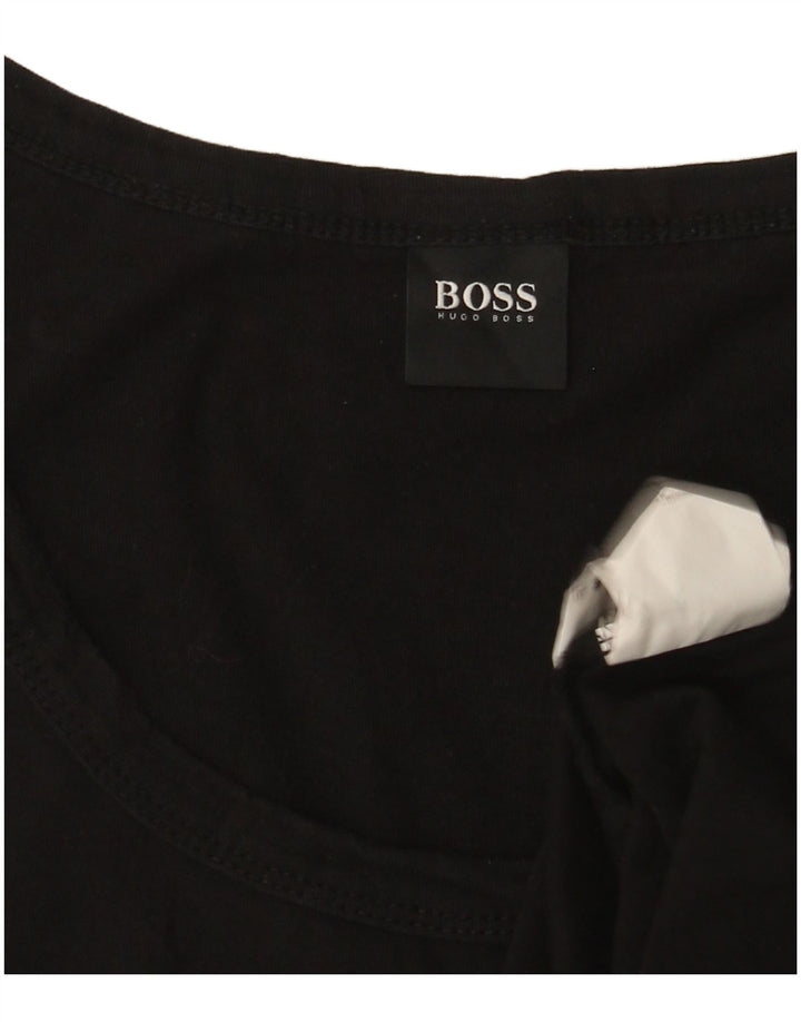 Hugo Boss Mens Graphic Vest Top Grande Algodão Preto