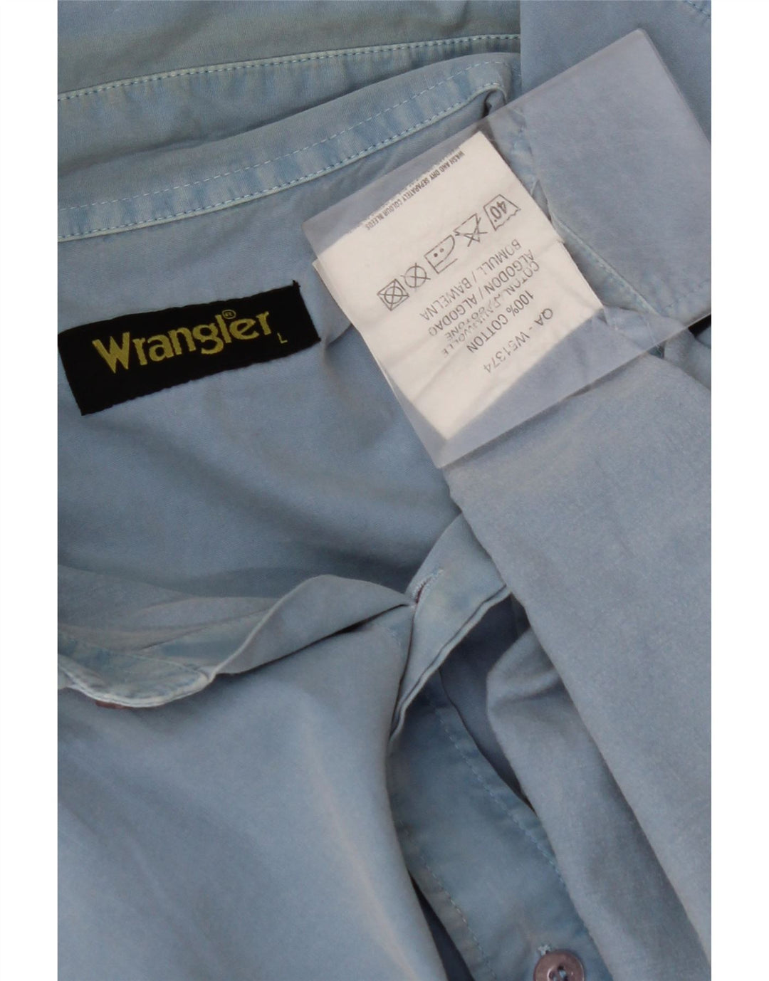 Camisa masculina WRANGLER grande algodão azul