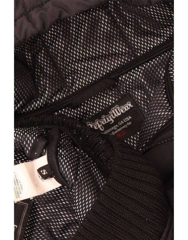 Refrigiwear Jaqueta feminina acolchoada com capuz UK 10 pequena poliamida preta