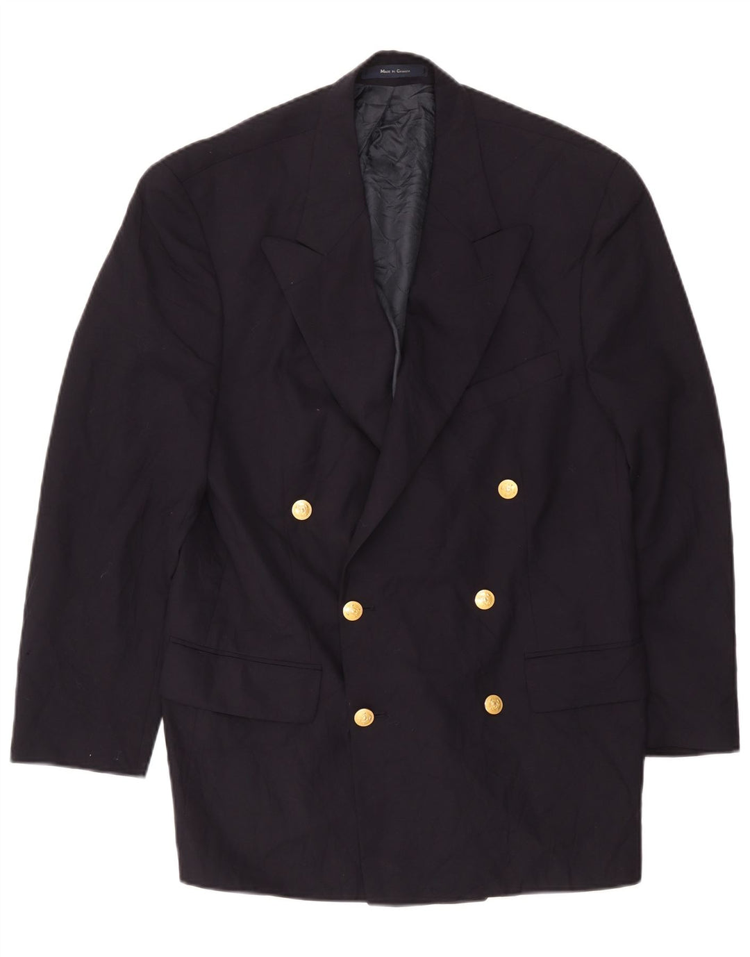 Jaqueta blazer masculina Chaps com peito duplo tamanho 42 grande azul marinho