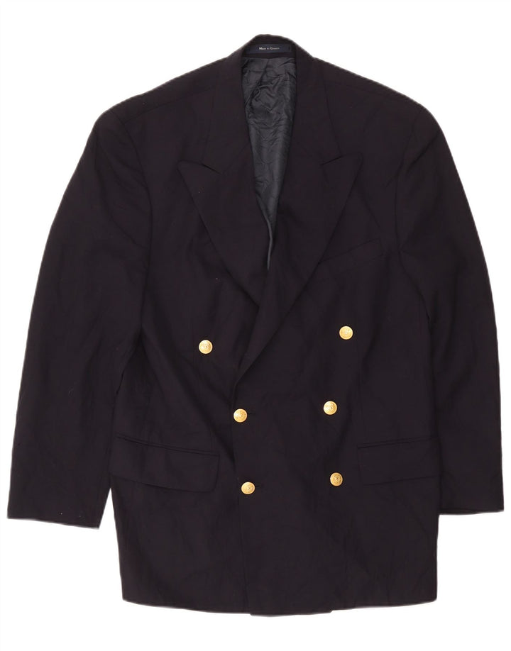 Jaqueta blazer masculina Chaps com peito duplo tamanho 42 grande azul marinho