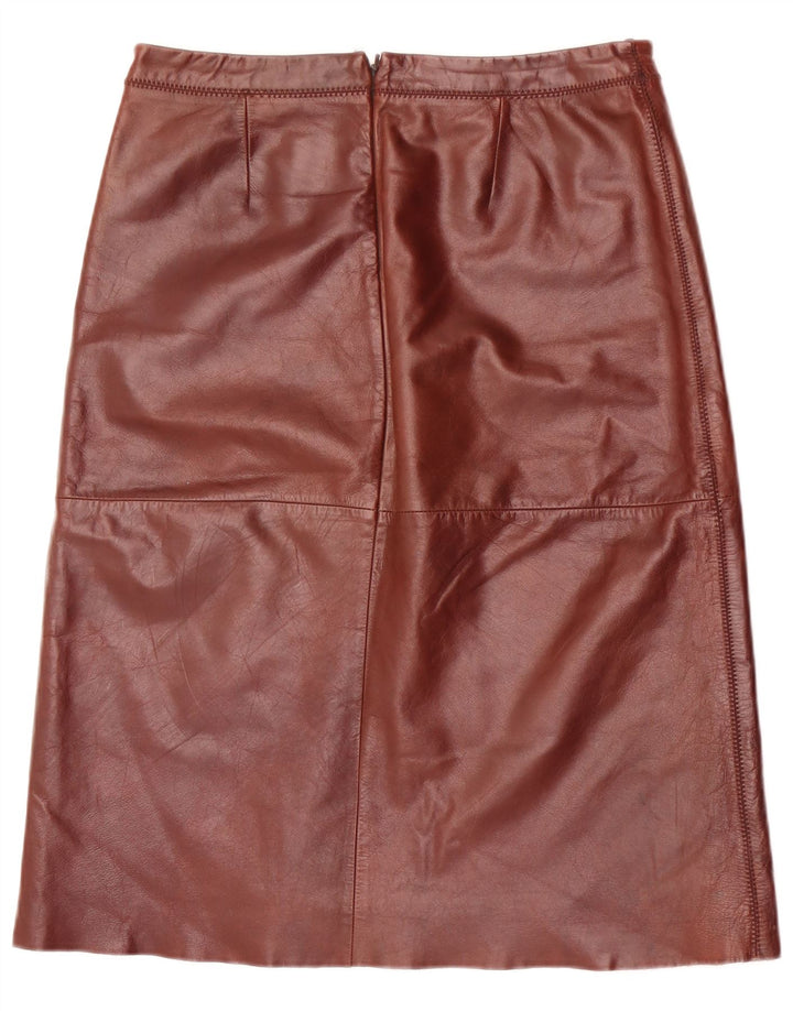 Saia feminina de couro Gap US 10 grande W30 couro marrom