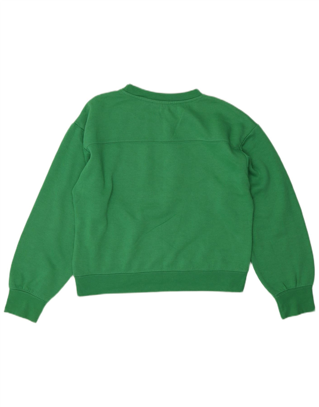 ZARA Womens Crop Sweatshirt Jumper UK 10 Pequeno Poliéster Verde