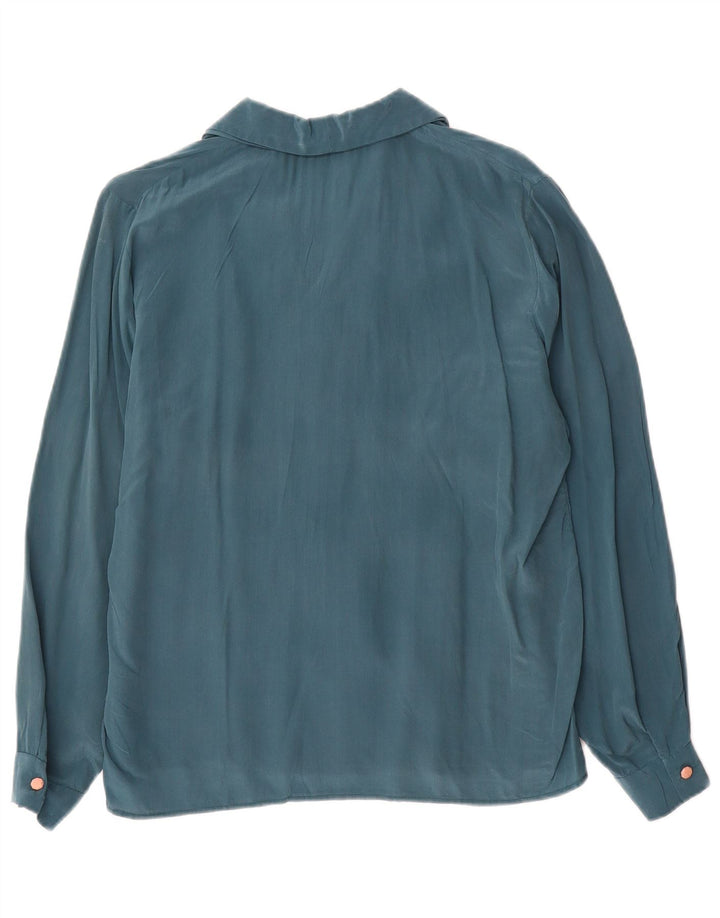 Blusa feminina vintage UK 16 grande azul