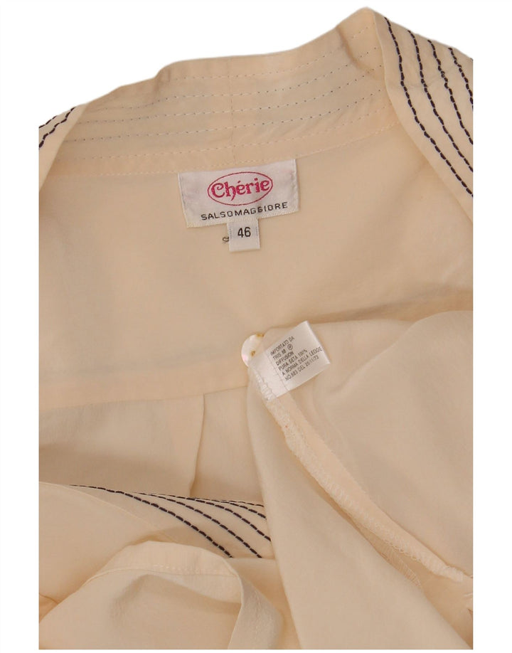 Blusa feminina CHERIE IT 46 grande seda branca