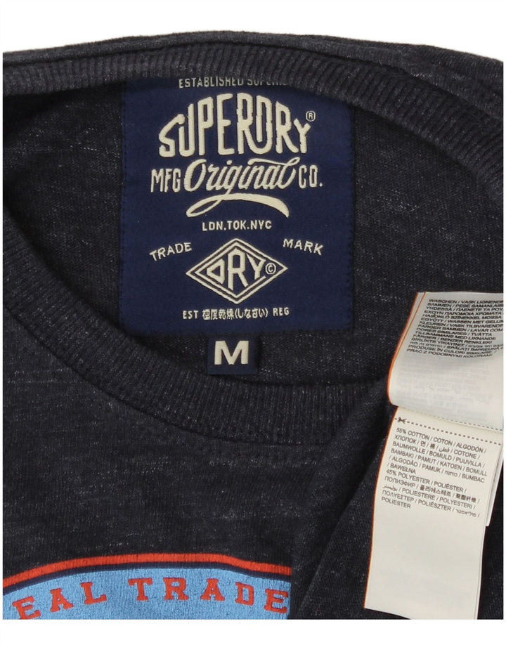 Camiseta gráfica masculina Superdry Top médio algodão azul marinho