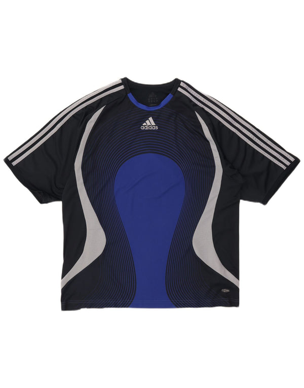 Adidas Mens Climacool Camiseta Top XL Preto Colorblock