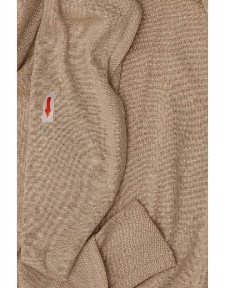 Suéter feminino Massimo Dutti com gola redonda Reino Unido 10 seda bege pequena