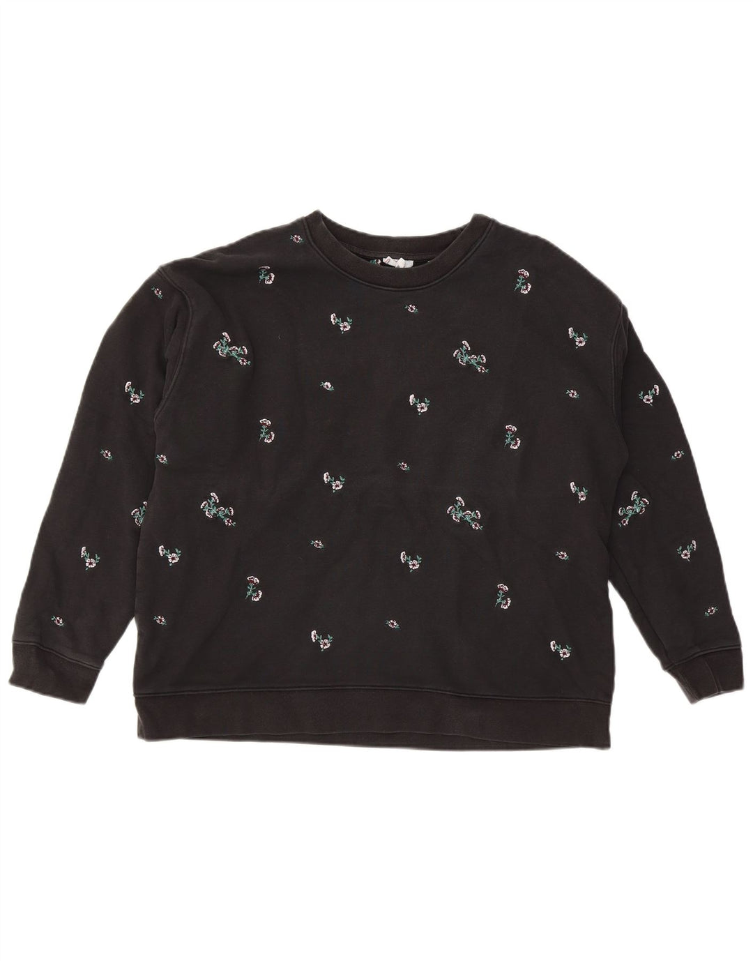 Moletom oversized feminino LEVI'S UK 18 XL preto floral algodão
