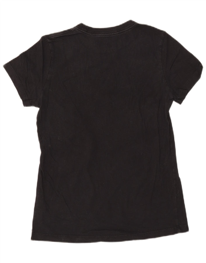 Camiseta feminina gráfica NIKE UK 10 pequena algodão preto