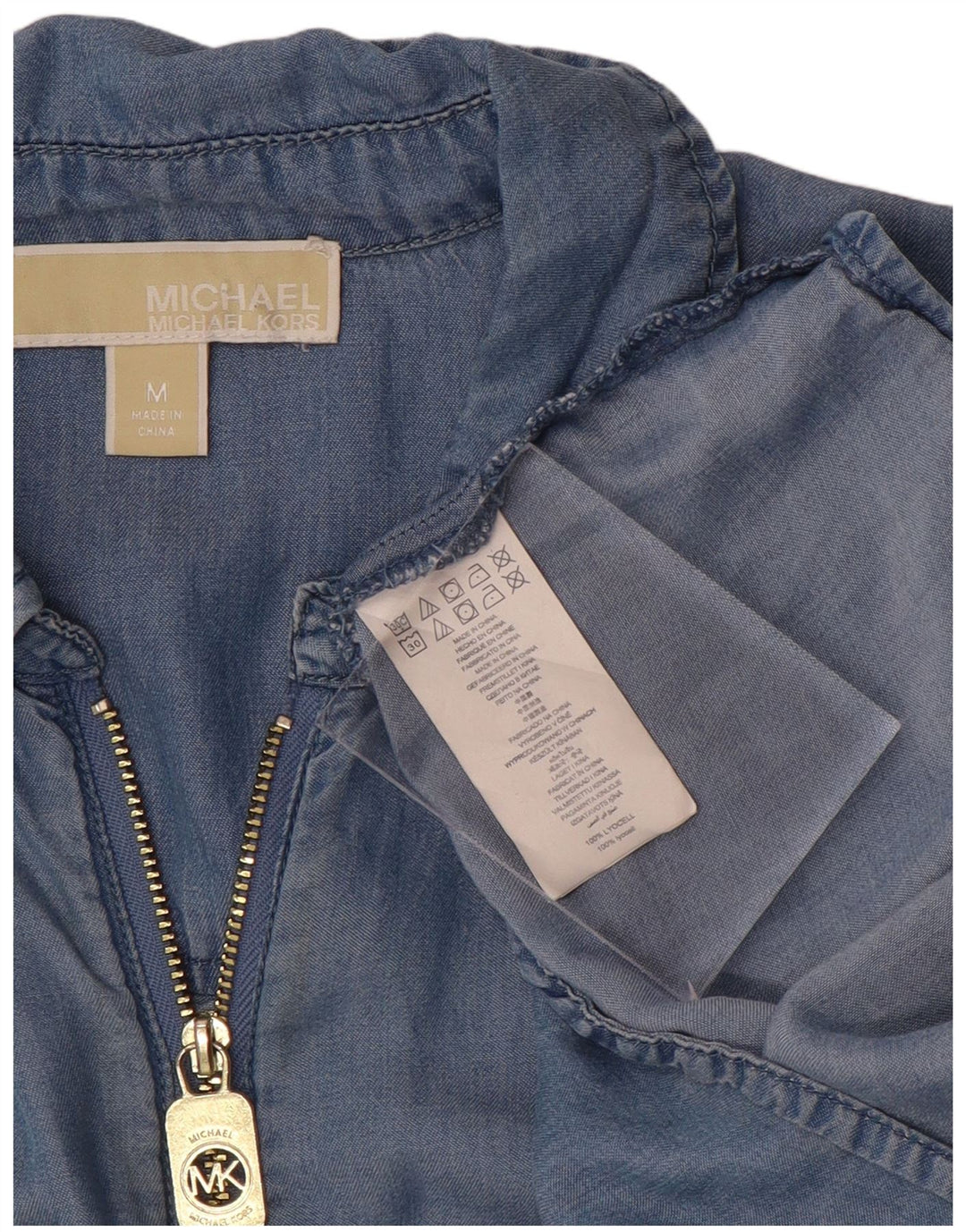 Camisa jeans feminina Michael Kors Reino Unido 14 Lyocell azul médio