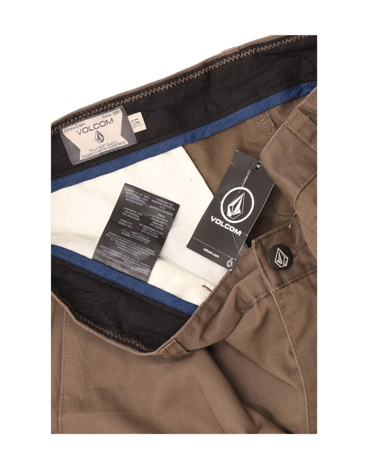 Volcom Mens Chino Shorts W31 Médio Algodão Marrom