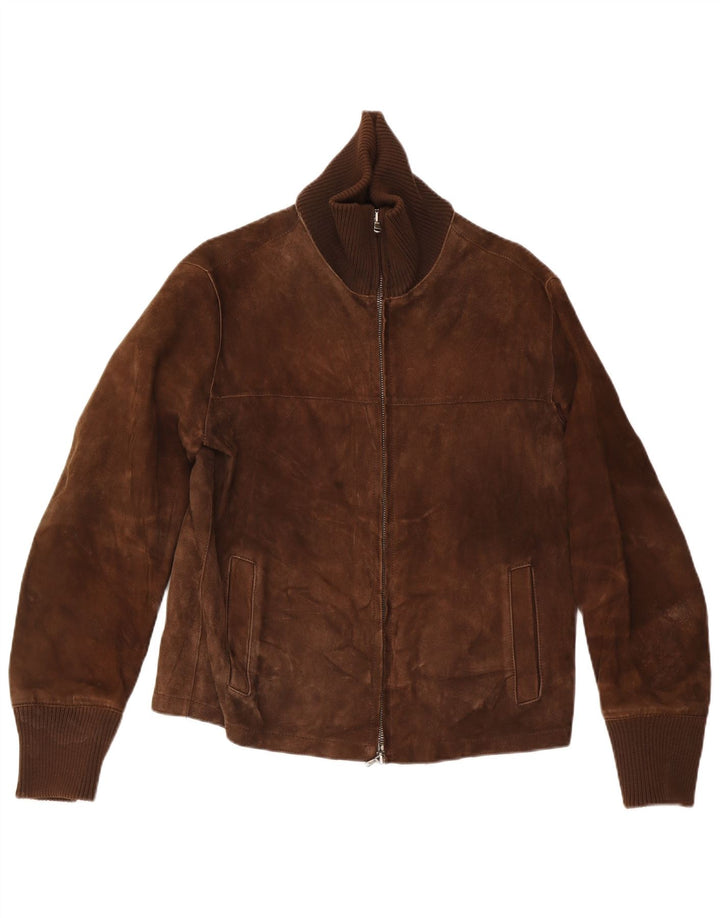 Jaqueta bomber masculina de camurça Massimo Rebecchi IT 50 grande couro marrom